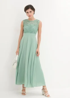 bonprix Kleider|Festliche Mode^Maxikleid mit Spitze pastellgrün