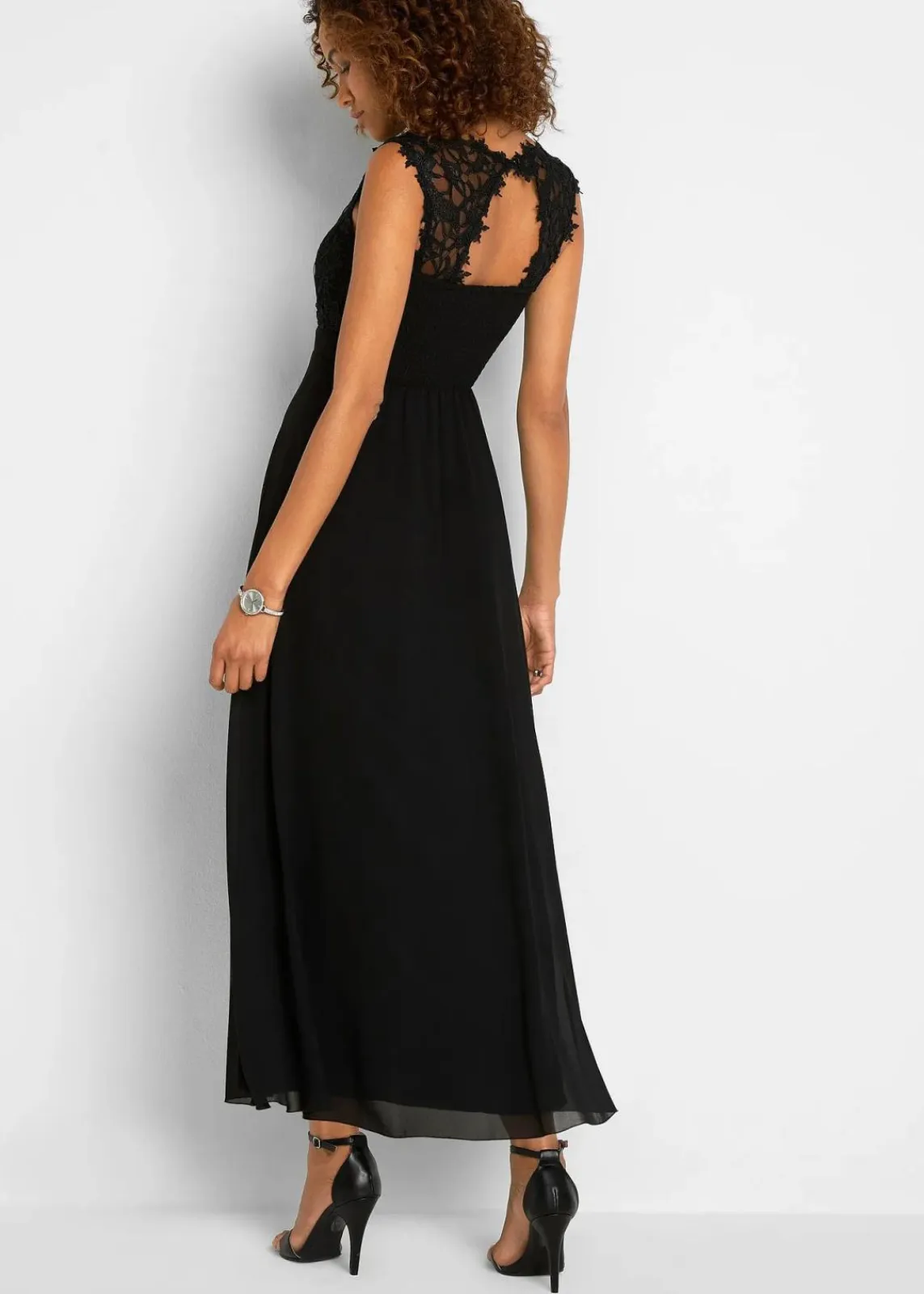 bonprix Kleider|Festliche Mode^Maxikleid mit Spitze dunkelblau