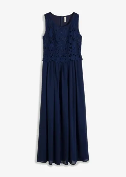 bonprix Festliche Mode|Kleider^Maxikleid mit Spitze dunkelblau