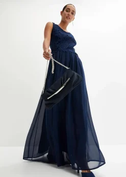 bonprix Festliche Mode|Kleider^Maxikleid mit Spitze dunkelblau