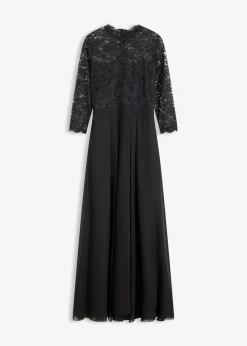 bonprix Kleider|Festliche Mode^Maxikleid mit Spitze schwarz