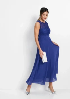 bonprix Kleider|Festliche Mode^Maxikleid mit Spitze saphirblau