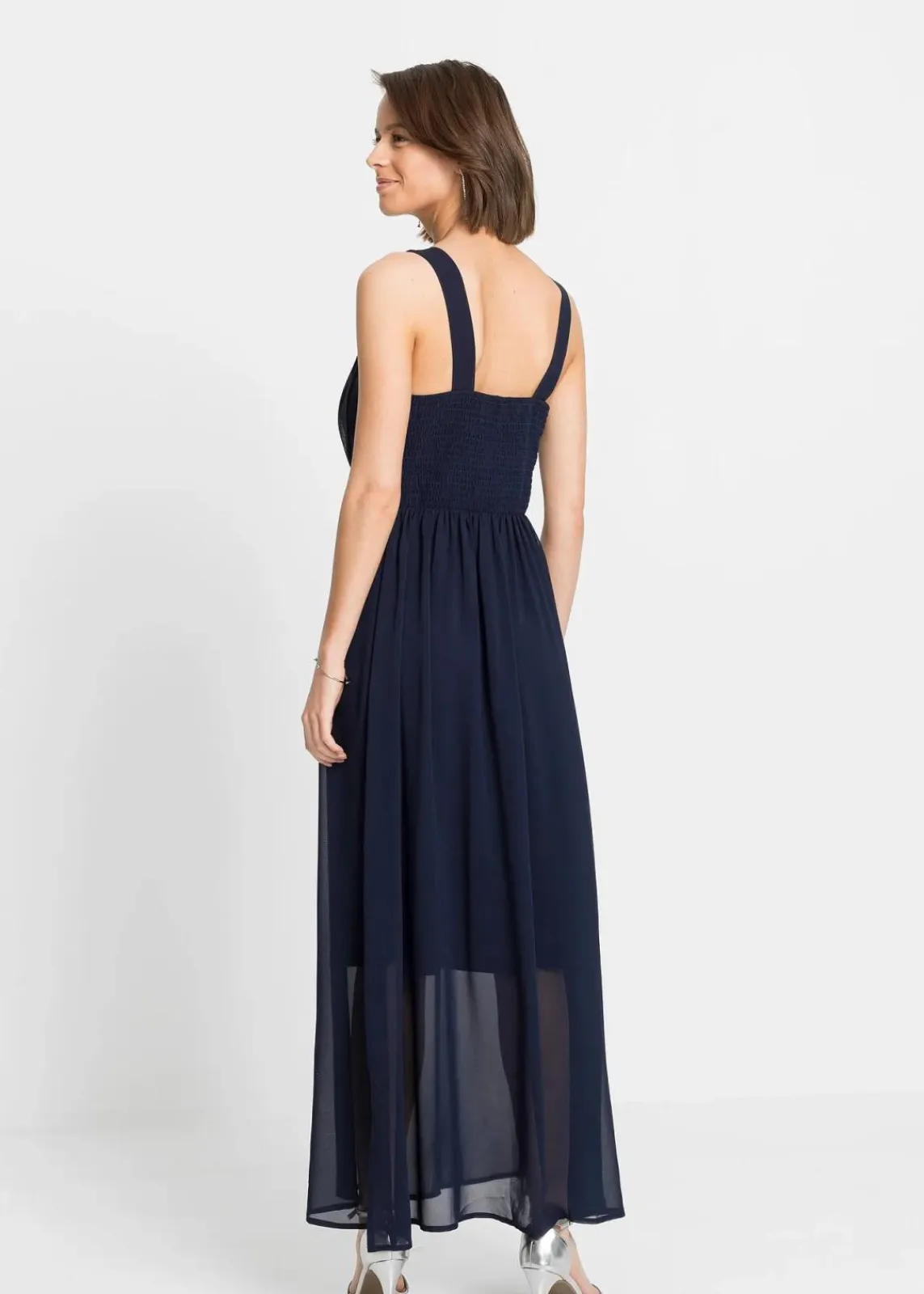 bonprix Festliche Mode|Nachhaltigere Materialien^Maxikleid mit Strassstein-Applikation dunkelblau