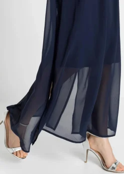 bonprix Festliche Mode|Nachhaltigere Materialien^Maxikleid mit Strassstein-Applikation dunkelblau