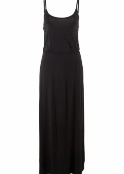 bonprix Kleider^Maxikleid, tailliert aus fließendem Viskose Mix schwarz
