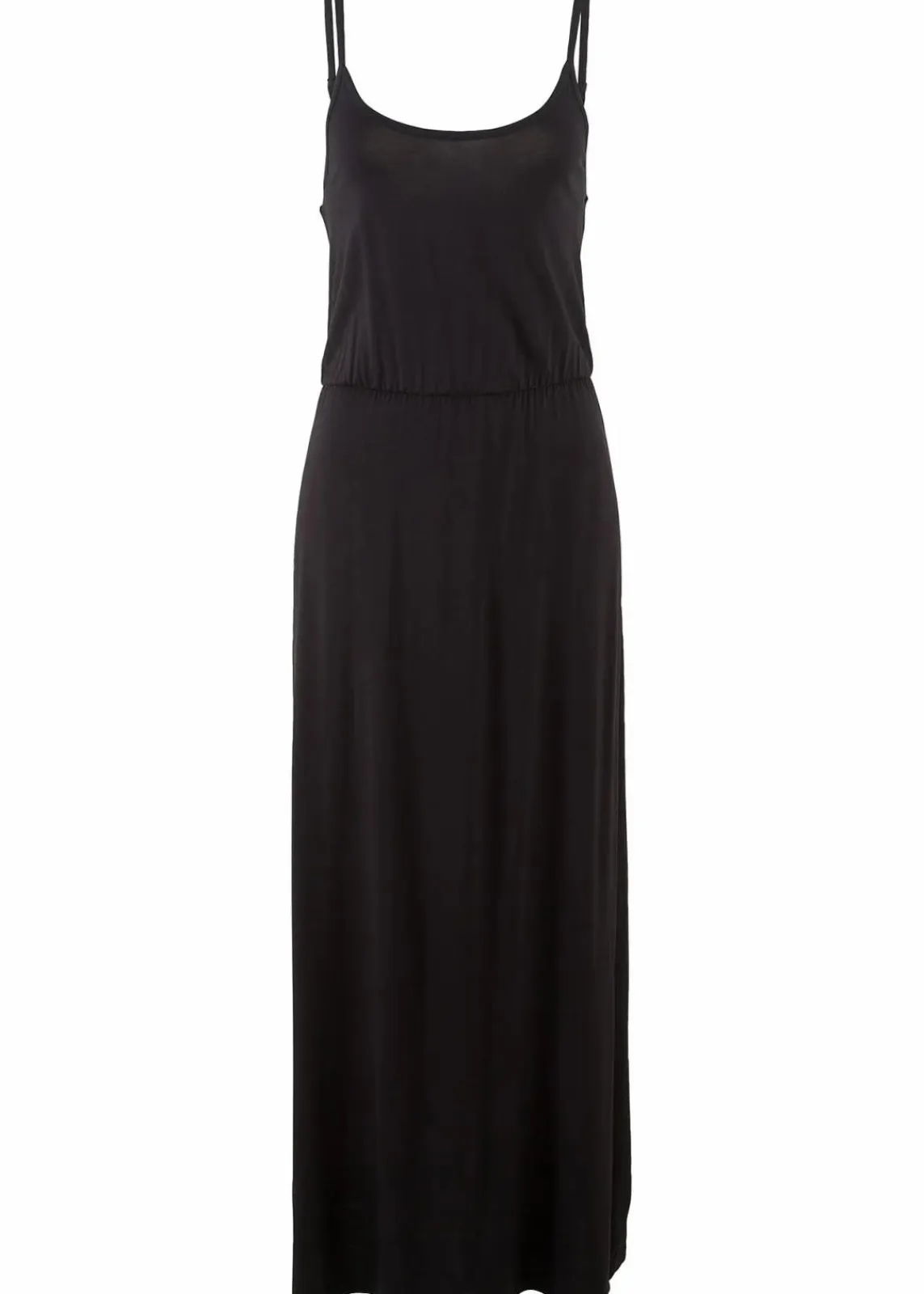 bonprix Kleider^Maxikleid, tailliert aus fließendem Viskose Mix schwarz