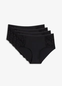 bonprix Wäsche·Höschen|Höschen^Maxipanty aus softem Modal (4er Pack) schwarz