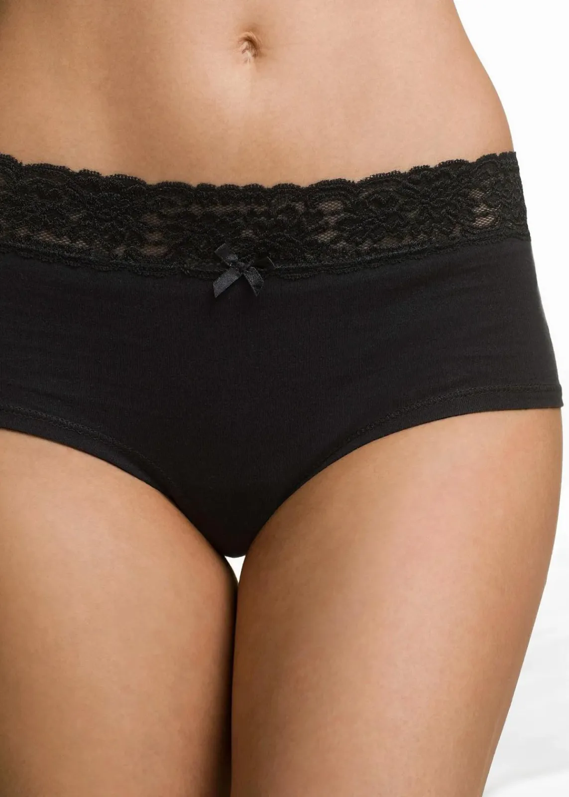 bonprix Höschen|Baumwollunterwäsche^Maxipanty (4er Pack) schwarz + weiß