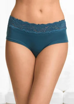 bonprix Wäsche·Baumwollunterwäsche|Wäsche·Höschen^Maxipanty (4er Pack) schwarz+ blaupetrol