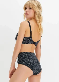 bonprix Wäsche·Baumwollunterwäsche|Wäsche·Höschen^Maxipanty (4er Pack) schwarz + schwarz bedruckt