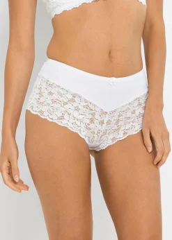 bonprix Nachhaltigere Materialien|Höschen^Maxipanty mit Spitze weiß