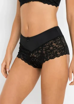 bonprix Wäsche·Dessous|Wäsche·Höschen^Maxipanty mit Spitze schwarz