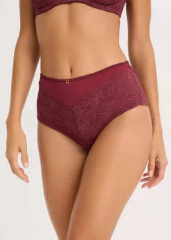 bonprix Wäsche·Höschen|Nachhaltigere Materialien^Maxipanty mit zarter Spitze beere