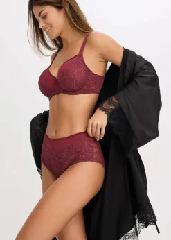 bonprix Wäsche·Höschen|Nachhaltigere Materialien^Maxipanty mit zarter Spitze beere