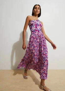 bonprix Bekleidung·Sportbekleidung|Röcke^Maxirock aus reiner Viskose tiefviolett/fuchsiapink floral