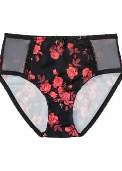 bonprix Wäsche·Dessous|Wäsche·Höschen^Maxislip schwarz geblümt