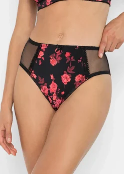 bonprix Wäsche·Dessous|Wäsche·Höschen^Maxislip schwarz geblümt