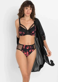 bonprix Wäsche·Dessous|Wäsche·Höschen^Maxislip schwarz geblümt