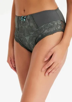 bonprix Wäsche·Dessous|Wäsche·Höschen^Maxislip anthrazit/graugrün
