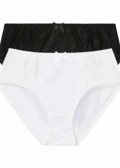 bonprix Wäsche·Höschen|Höschen^Maxislip (2er Pack) weiß+schwarz