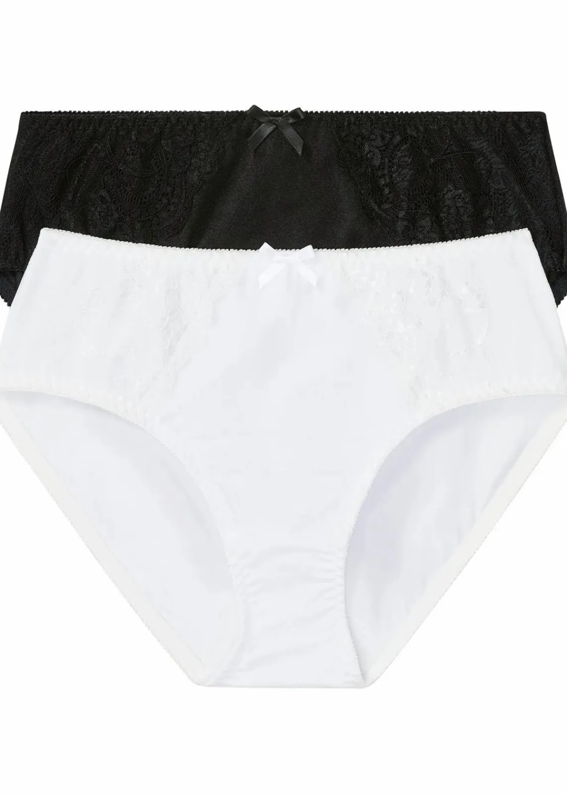 bonprix Wäsche·Höschen|Höschen^Maxislip (2er Pack) weiß+schwarz