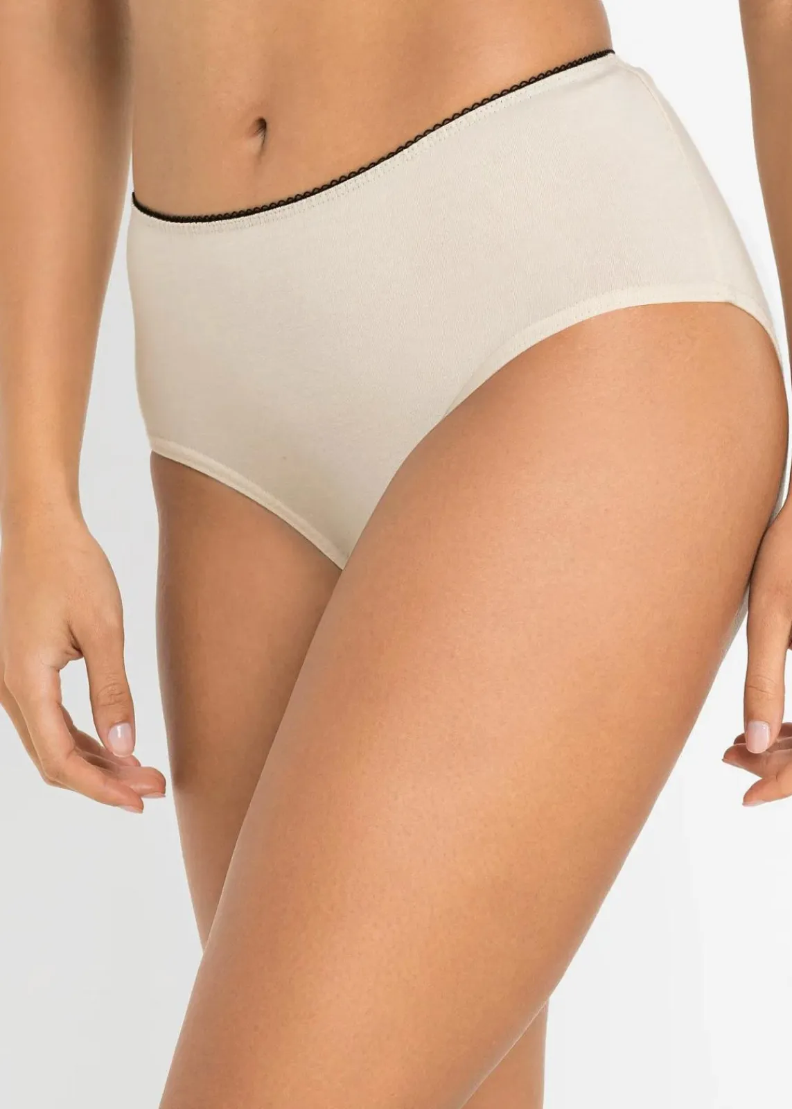 bonprix Höschen|Baumwollunterwäsche^Maxislip (5er Pack) schwarz + rauchbeere + sandbeige