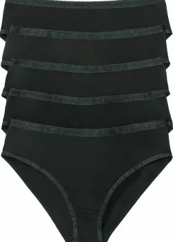 bonprix Wäsche·Basics|Wäsche·Baumwollunterwäsche^Maxislip (5er Pack) schwarz