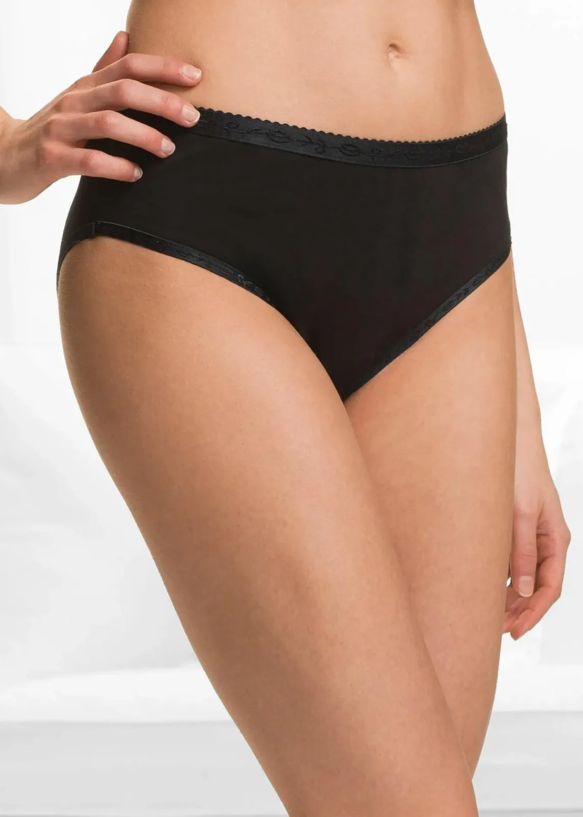 bonprix Wäsche·Basics|Wäsche·Baumwollunterwäsche^Maxislip (5er Pack) schwarz