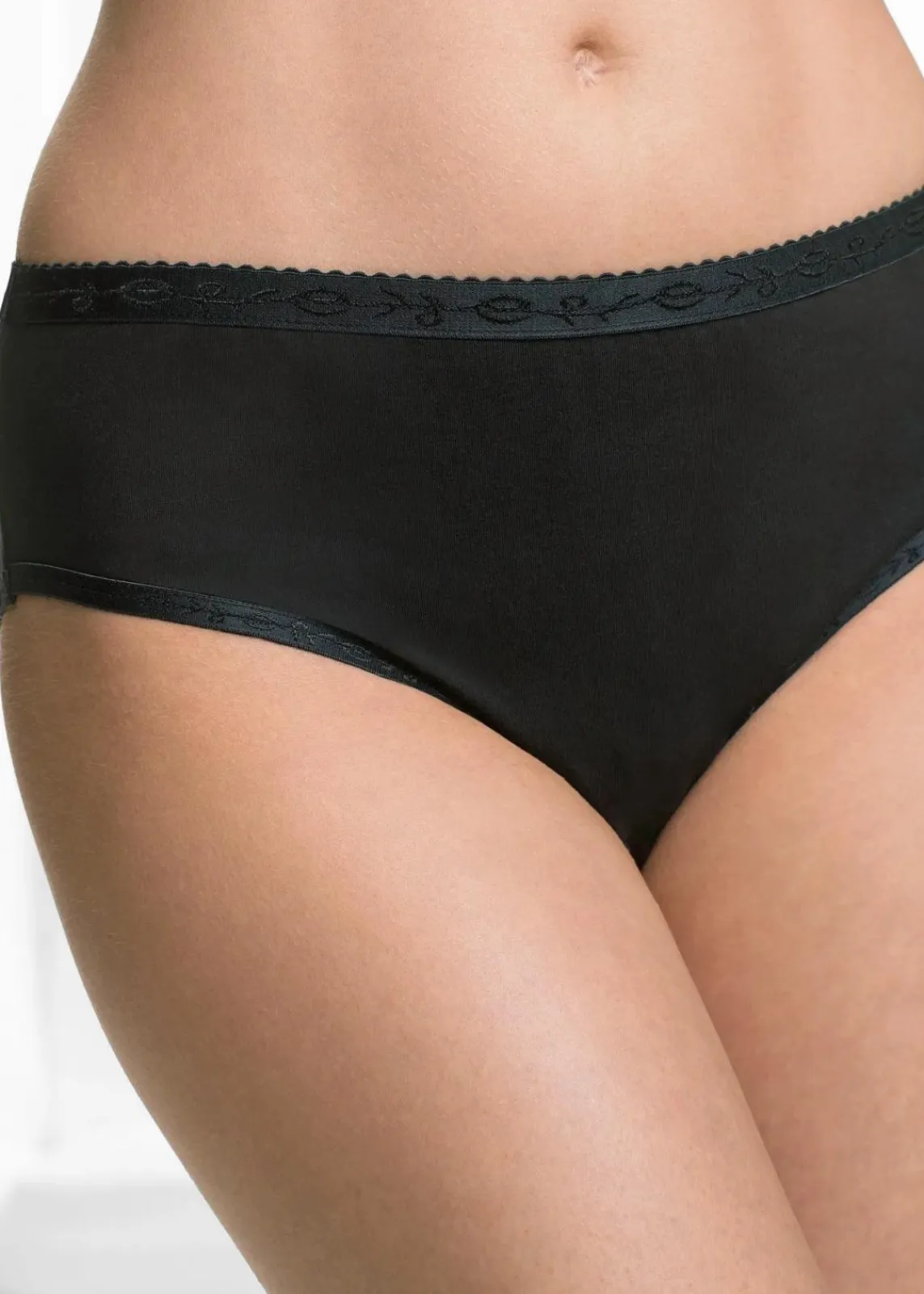 bonprix Wäsche·Basics|Wäsche·Baumwollunterwäsche^Maxislip (5er Pack) schwarz