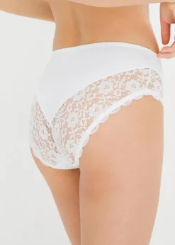 bonprix Wäsche·Dessous|Wäsche·Höschen^Maxislip (2er Pack) weiß+weiß