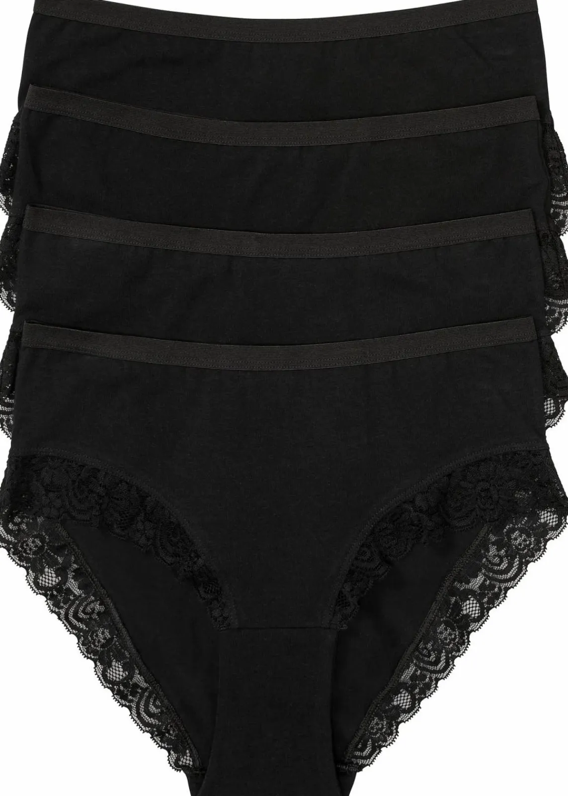 bonprix Wäsche·Höschen|Wäsche·Baumwollunterwäsche^Maxislip (4er Pack) schwarz