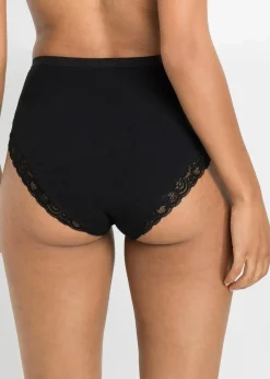 bonprix Wäsche·Höschen|Wäsche·Baumwollunterwäsche^Maxislip (4er Pack) schwarz