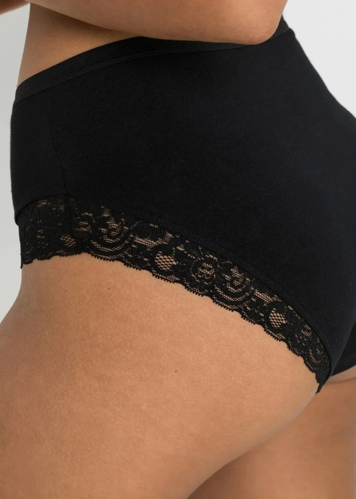 bonprix Wäsche·Höschen|Wäsche·Baumwollunterwäsche^Maxislip (4er Pack) schwarz