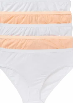 bonprix Höschen|Baumwollunterwäsche^Maxislip (5er Pack) weiß + melba