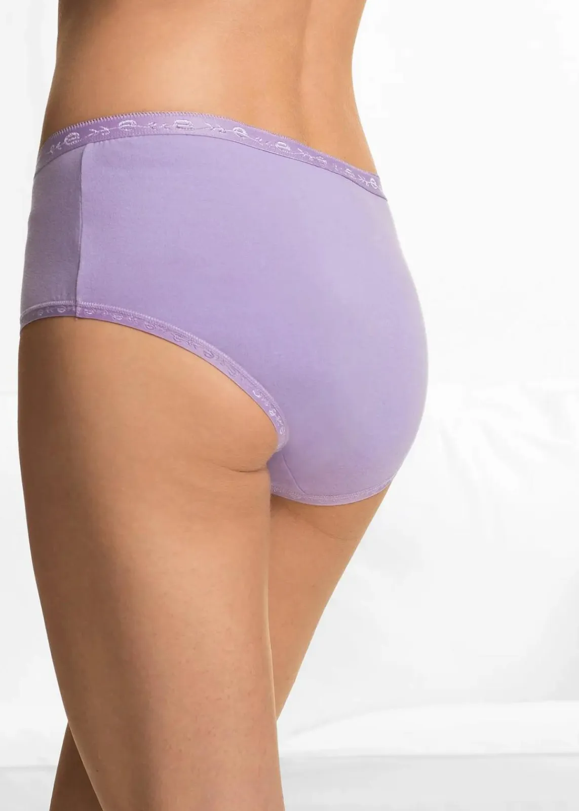 bonprix Wäsche·Basics|Wäsche·Baumwollunterwäsche^Maxislip (5er Pack) schwarz + flieder + türkis