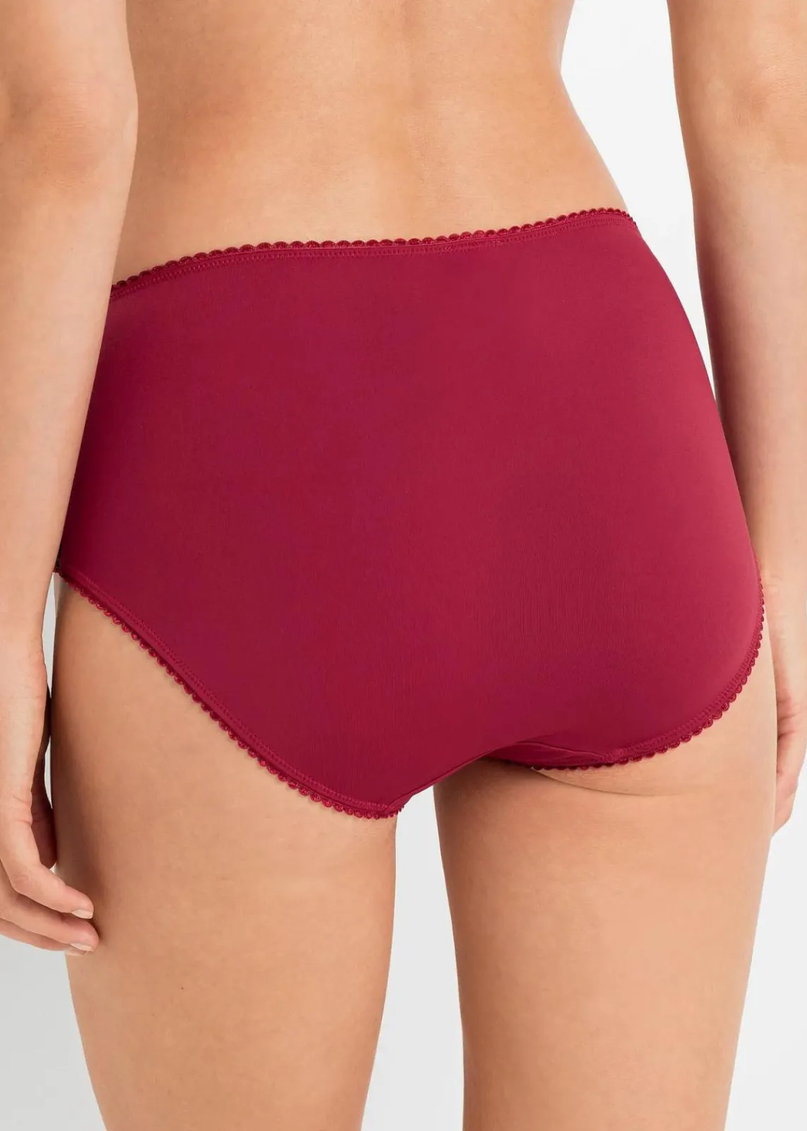 bonprix Wäsche·Höschen|Höschen^Maxislip Microfaser (3er Pack) schwarz + abendrot