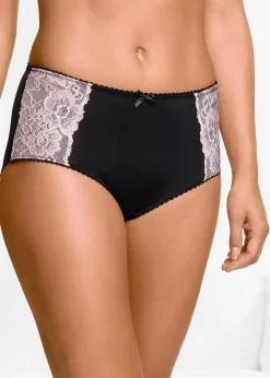 bonprix Höschen|Wäsche·Höschen^Maxislip Microfaser (3er Pack) schwarz + rosa