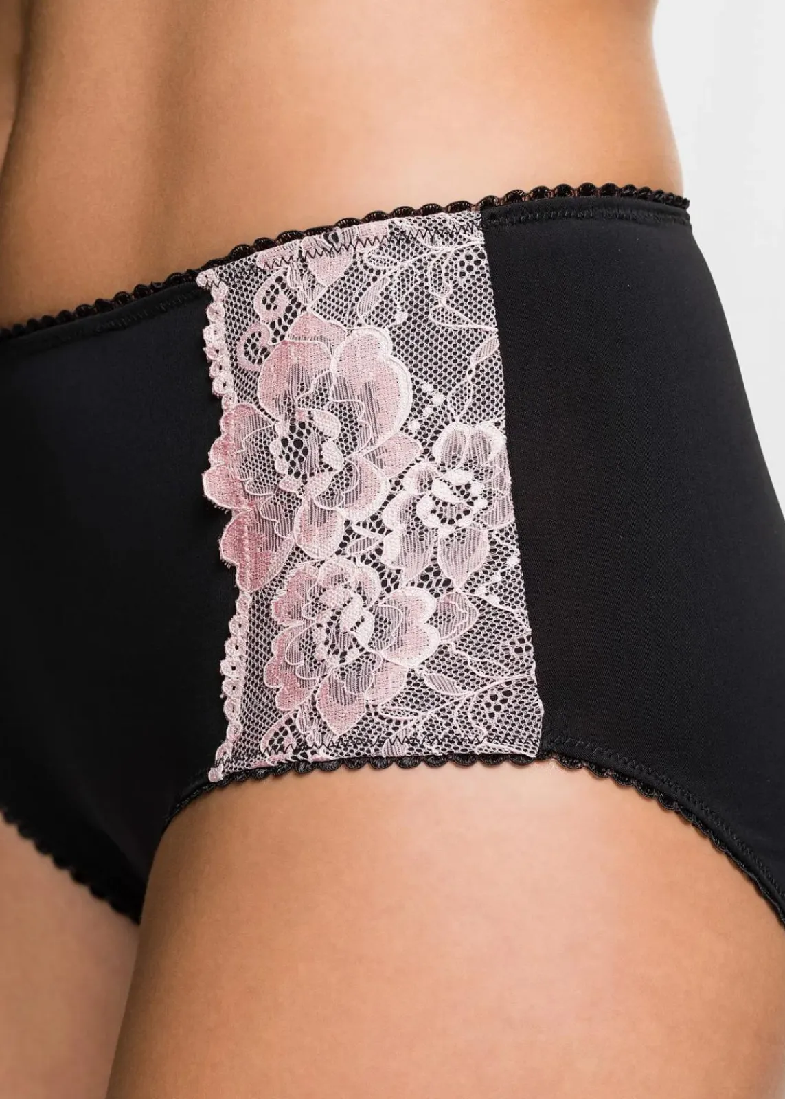 bonprix Höschen|Wäsche·Höschen^Maxislip Microfaser (3er Pack) schwarz + rosa