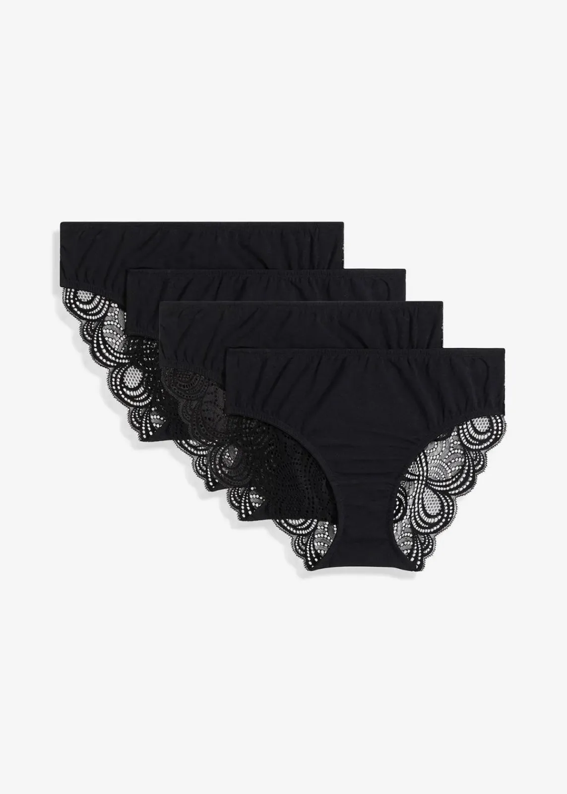 bonprix Wäsche·Baumwollunterwäsche|Wäsche·Höschen^Maxislip mit Baumwolle (4er Pack) schwarz