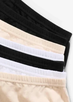 bonprix Wäsche·Baumwollunterwäsche|Wäsche·Höschen^Maxislip mit Bio- Baumwolle (7er Pack) schwarz+sandbeige+weiß
