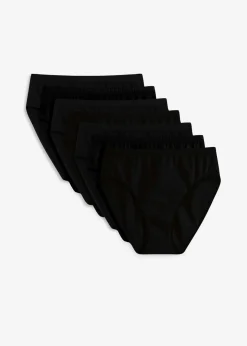 bonprix Nachhaltigere Materialien|Höschen^Maxislip mit Bio- Baumwolle (7er Pack) schwarz