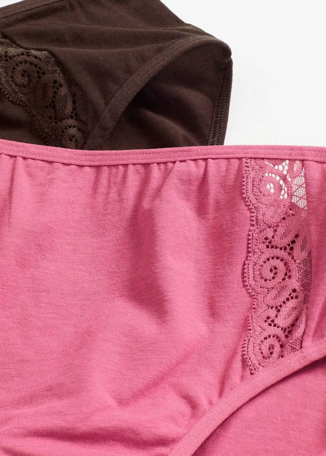 bonprix Wäsche·Baumwollunterwäsche|Wäsche·Höschen^Maxislip mit Bio-Baumwolle (4er Pack) dunkelbraun+kirschblütenpink