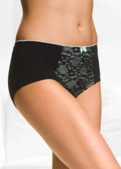 bonprix Wäsche·Baumwollunterwäsche|Wäsche·Höschen^Maxislip mit Bio-Baumwolle (4er Pack) schwarz