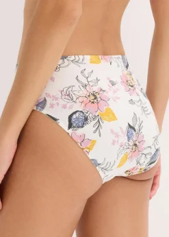 bonprix Wäsche·Baumwollunterwäsche|Wäsche·Höschen^Maxislip mit Bio-Baumwolle (4er Pack) ecru-bedruckt+altrosa+nachtblau