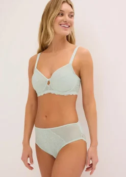 bonprix Wäsche·Dessous|Wäsche·Höschen^Maxislip mit filigraner Spitze hellmenthol