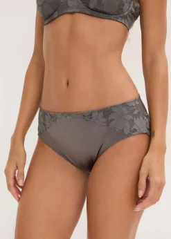 bonprix Wäsche·Dessous|Wäsche·Höschen^Maxislip mit Glanzeffekt granitgrau