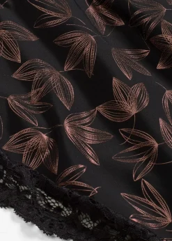 bonprix Wäsche·Höschen|Nachhaltigere Materialien^Maxislip mit schimmerndem Druck schwarz/metallic kupfer