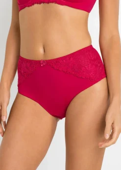 bonprix Nachhaltigere Materialien|Höschen^Maxislip mit Spitze (2er Pack) granatrot+anthrazit