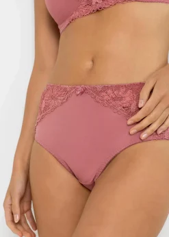 bonprix Nachhaltigere Materialien|Höschen^Maxislip mit Spitze (2er Pack) hellmint+beerenrosé