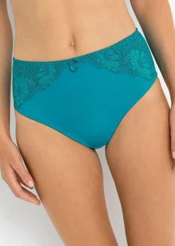 bonprix Nachhaltigere Materialien|Höschen^Maxislip mit Spitze (2er Pack) weiß+petrolgrün